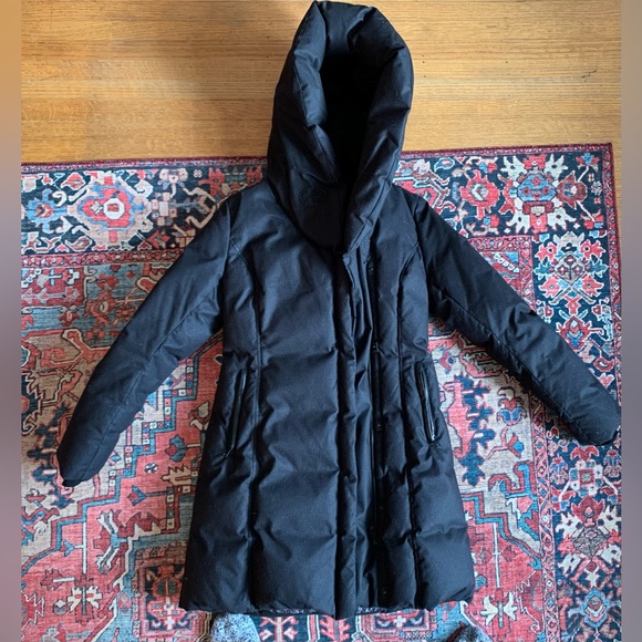 Soia and Kyo sz small down jacket with hood in a charcoal black/dark grey - Picture 7 of 11